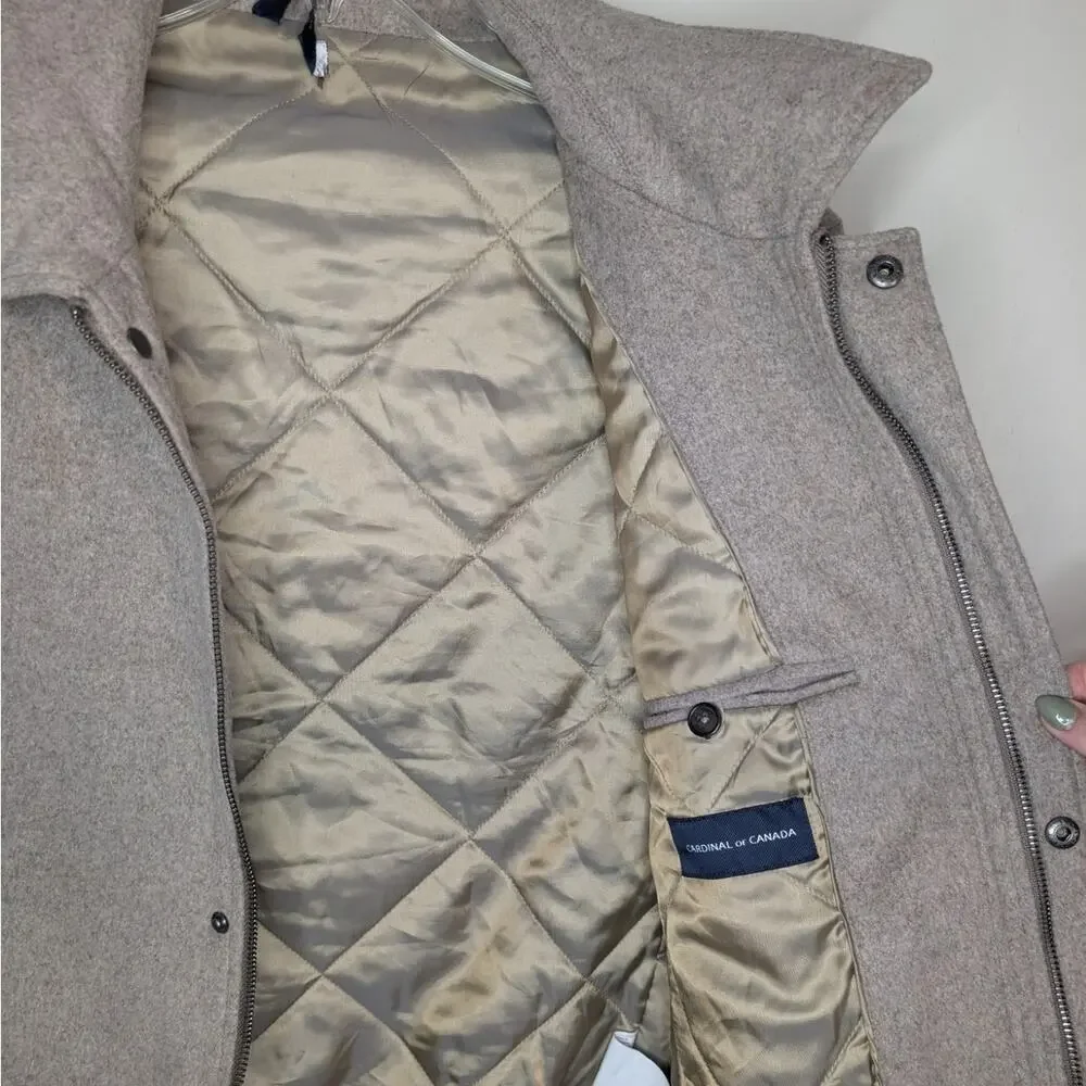 Cardinal of Canada Wool Blend Bomber Jacket In Oatmeal, Size Large